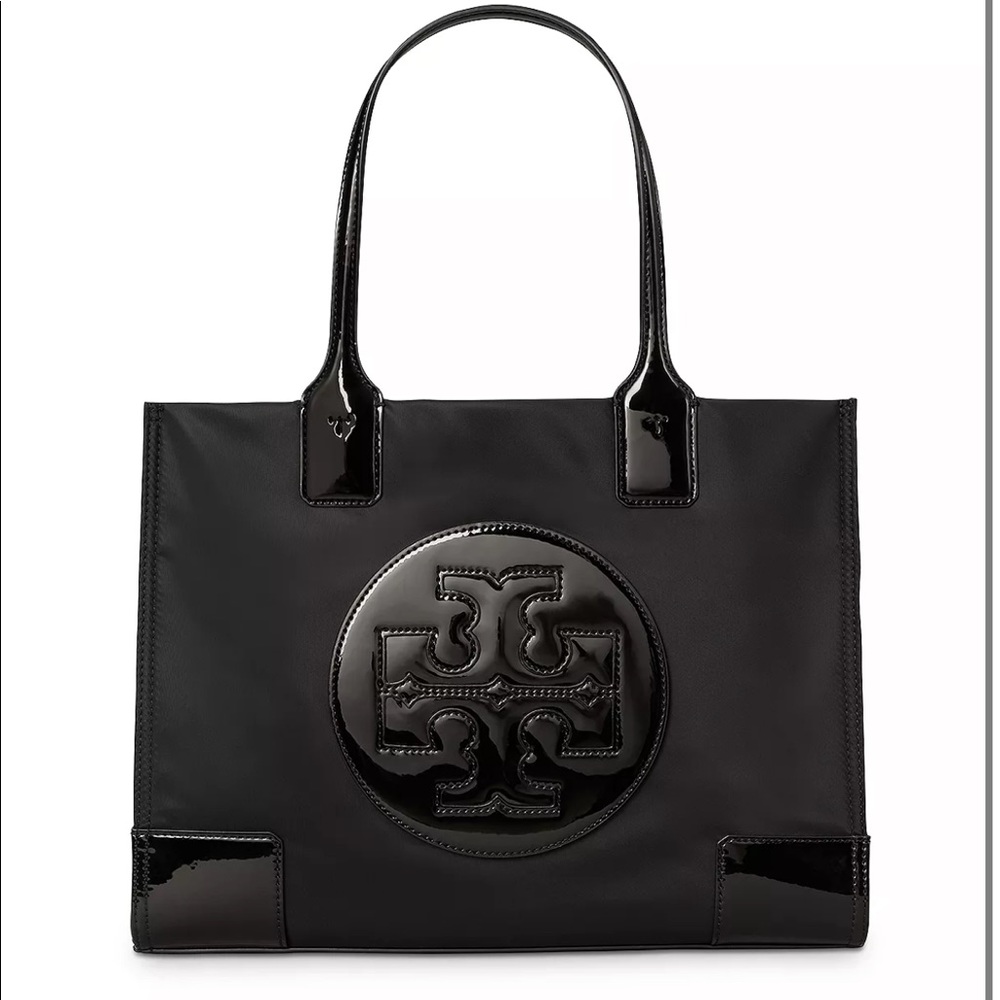 Black patent leather Tory burch tote